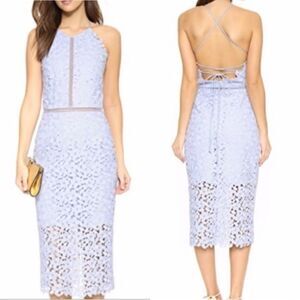 Cynthia Rowley Midi Purple Blue Dress Lace Sheer Tank Size 8